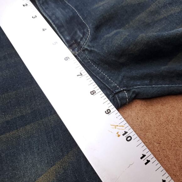 Blue Rag Jeans Womens 10 Dark Wash Blue Straight Leg Faded Stretch Trendy Modern - Picture 5 of 12